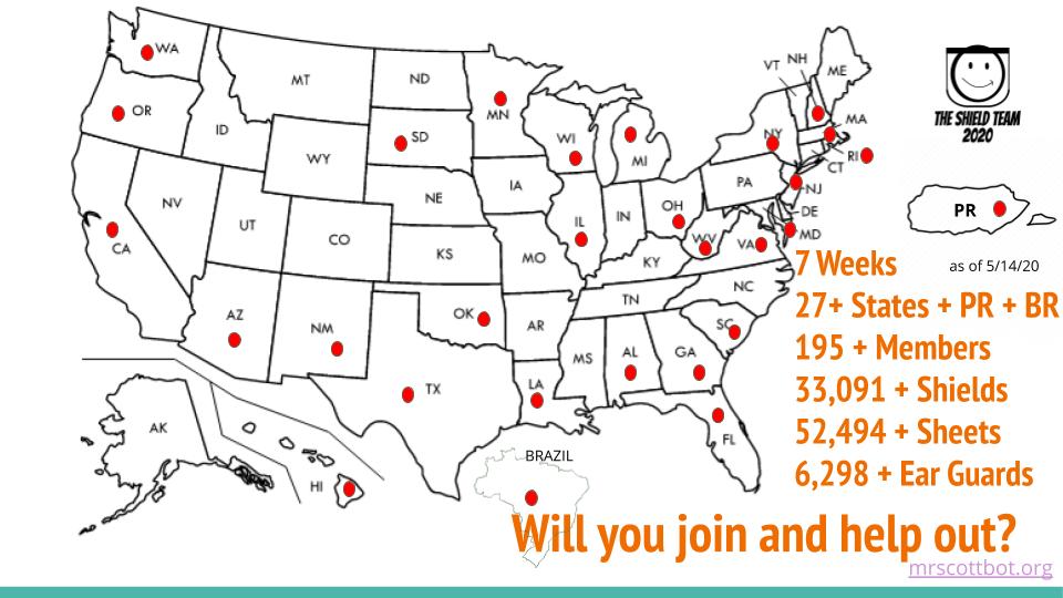 We care and we produce!
#theshieldteam2020
Breaks 33K delivered!
Featured in <a href="/usedgov/">U.S. Department of Education</a> today!
Join up at mrscottbot.org
Check out: The Nightly News:
docs.google.com/presentation/d…