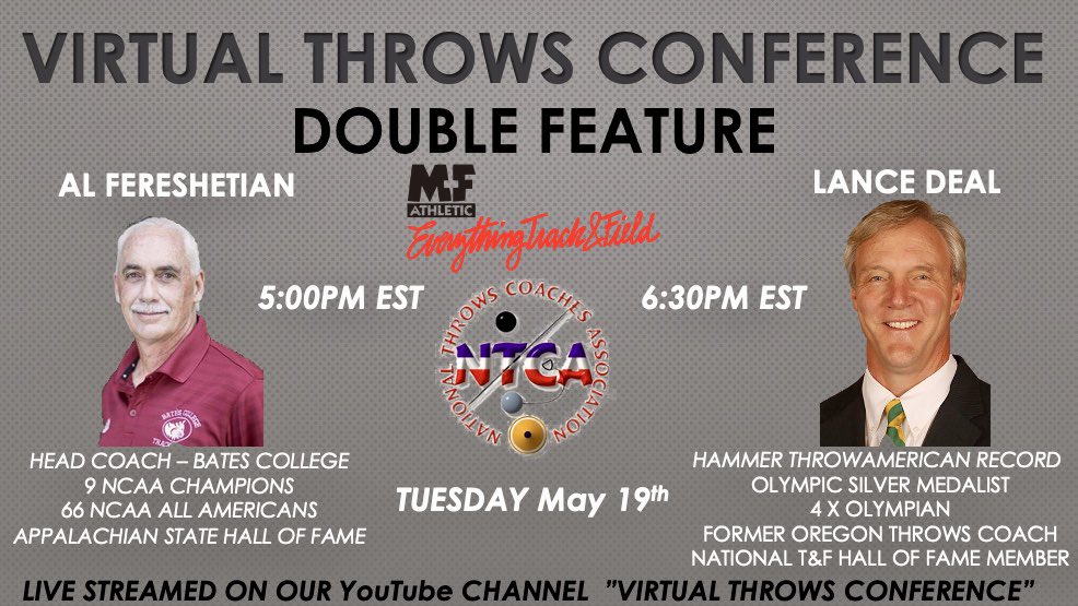 National Throws on Twitter "May 19, Tues. 500PM EST, 400PM CST, 2