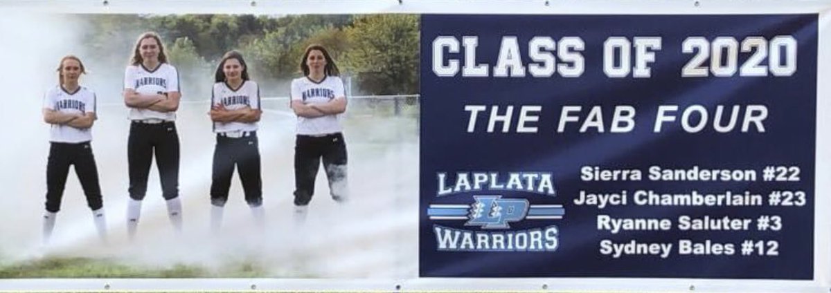 LaPlataSoftball's tweet photo. Congrats to our Seniors on a great career at LPHS! @sierra_n0el @JayciChamber @ryannesaluter @SydneyBales2 #TheWarriorWay #BackToBackStateChamps #WouldOfBeen3 https://t.co/mOfWUrmtLl