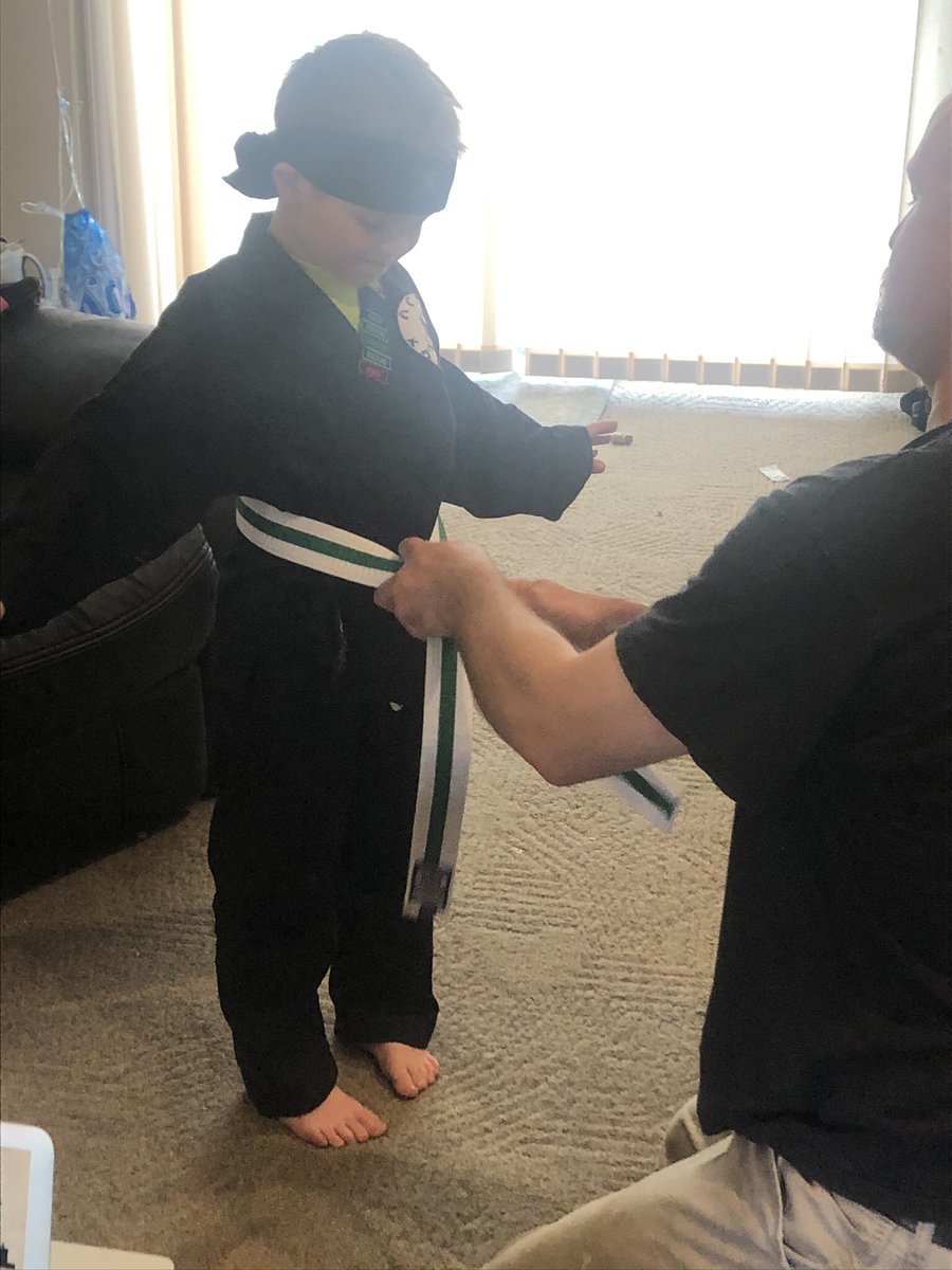 ZTunnell80's tweet photo. Super proud of these two!!! They both have worked so hard on their karate during these crazy times and promoted to their next belts tonight. #actionkarate #prouddaddy https://t.co/7QBq1hv8Bh