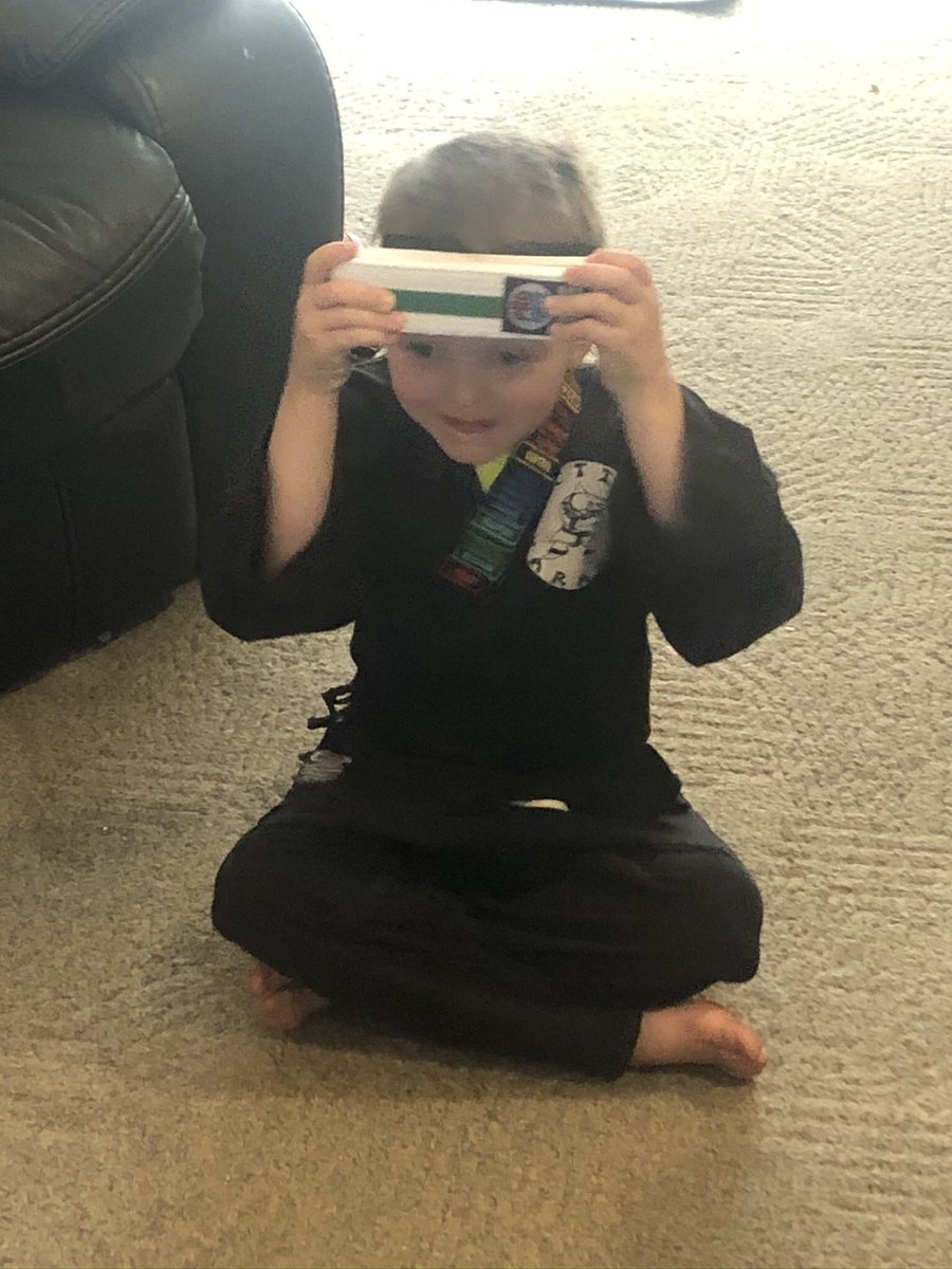 ZTunnell80's tweet photo. Super proud of these two!!! They both have worked so hard on their karate during these crazy times and promoted to their next belts tonight. #actionkarate #prouddaddy https://t.co/7QBq1hv8Bh