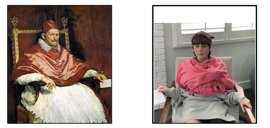 CataLaProfe's tweet photo. I love my Ss’ “autorretratos” inspired by Picasso, Frida Kahlo, and Velázquez to illustrate their written self-portraits. @GulliverPrep_ #gslearning #langchat #GettyMuseumChallenge @GettyMuseum #GulliverWL https://t.co/6seuisbWV1