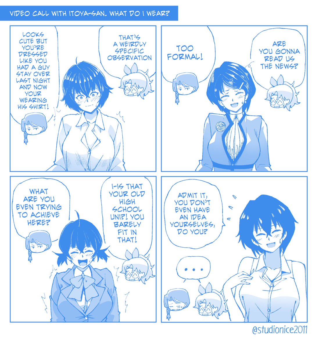 Working (From Home) GirlsQuarantine EditionRead Left to Right