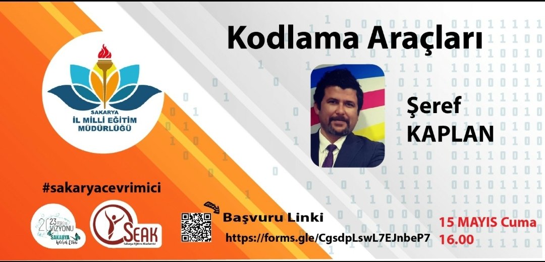sherefkaplan's tweet photo. #sakaryacevrimici etkinlikleri kapsamında15 Mayıs Cuma saat 16.00 da Kodlama Araçlarını konuşacağız. #codeorg #kodlabuyu #toxicode #Scratch https://t.co/nEkG85nIaI
