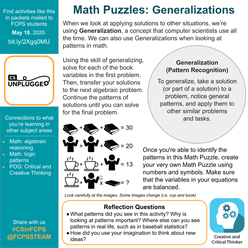 FCPSSTEAM's tweet photo. Patterns are everywhere. Uncover patterns, generalize, and wonder with #CSinFCPS #FCPSSTEAM #CSforAll. More #fcpsPOG https://t.co/A4CDC8zppS @prc_fcps @MathematicsFcps @fcpsGet2Green @FCPSScience https://t.co/50RnEIMhE2