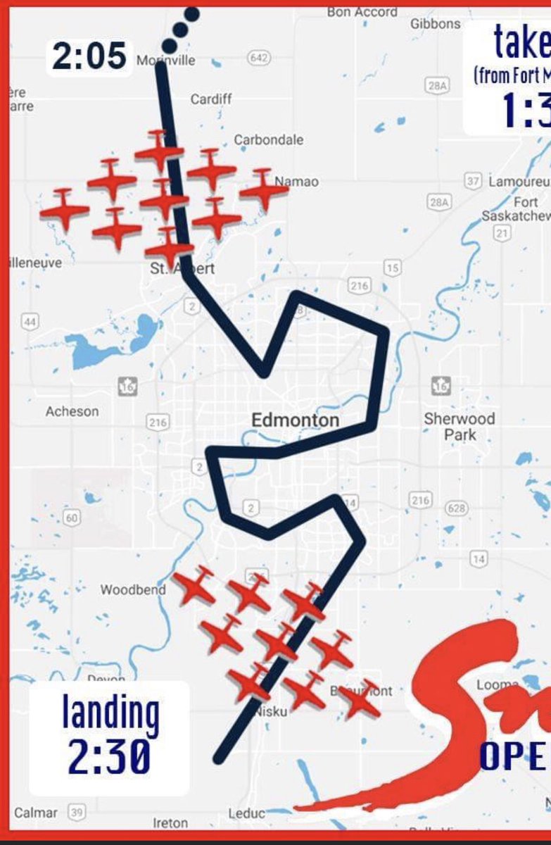ronald_harvey's tweet photo. Be outside tomorrow at 2:00pm and wait for the Snowbirds to fly over us!  SO COOL. @StAlbertPublic https://t.co/vs6a0lckj0