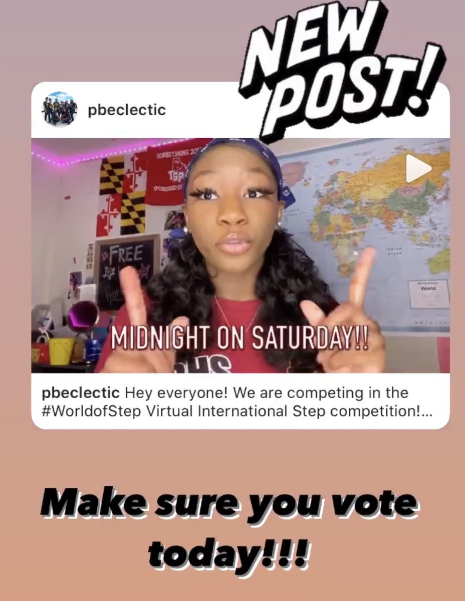 PB_EclecticStep's tweet photo. Did you vote today?! Visit https://t.co/nFgeka9CJ9 and #Vote for the Eclectic Steppers! ❤️ https://t.co/3XWI60NSwr