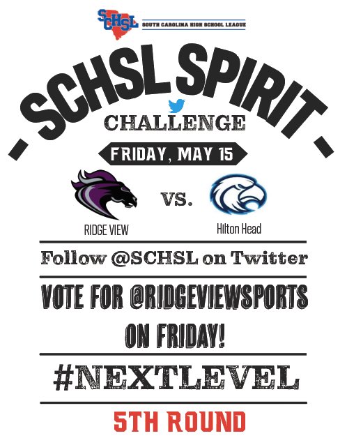 WebsterScdenise's tweet photo. Get ready Dolphins! Tomorrow RV takes on Hilton Head in the next round of the @SCHSL Spirit Challenge! Voting opens in the morning - watch for the link! We’ve got spirit yes we do, we’ll help Ridge View take out Hilton Head too!!!! @RCE_SAiL #purpleconnection #rcelovesrvh https://t.co/iBTvQoYxOF