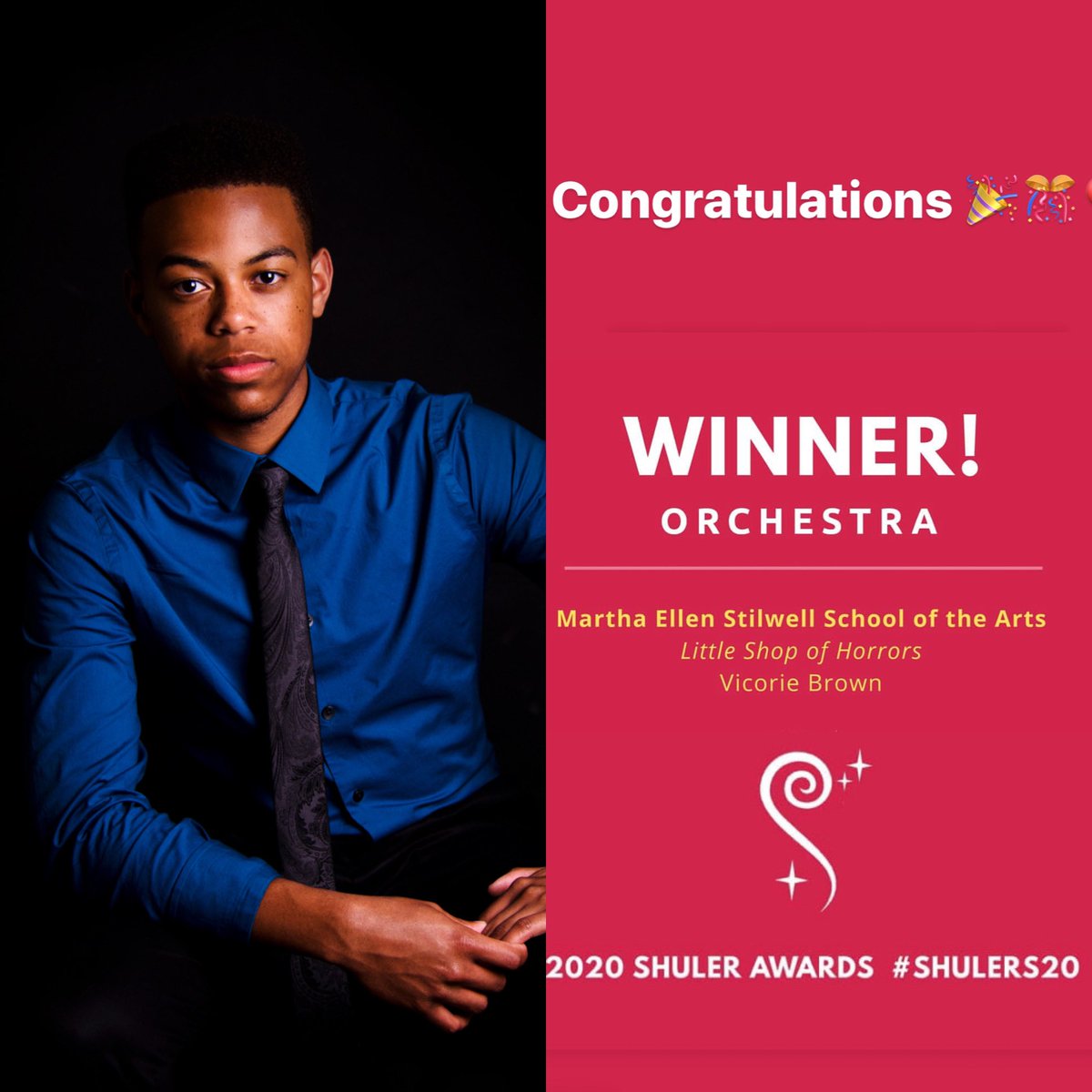 Congratulations <a href="/CCPSNews/">Clayton County Public Schools</a> <a href="/StilwellChoir/">Stilwell Advanced Mixed Choir</a> <a href="/StilwellStringz/">M.E. Stilwell School of the Arts Orchestra</a> Music Teacher Mr. Vicorie Brown on winning <a href="/ArtsBridgeGA/">ArtsBridge Foundation</a> Shuler Award for best orchestra in @StilwellSOA amazing all school musical production of Little Shop of Horrors. GREAT JOBBBB!!!!! #ccpsartslife #shulers20
