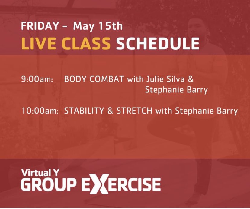 Friday is here and we are excited to have you join us for our virtual classes! #HealthyLiving