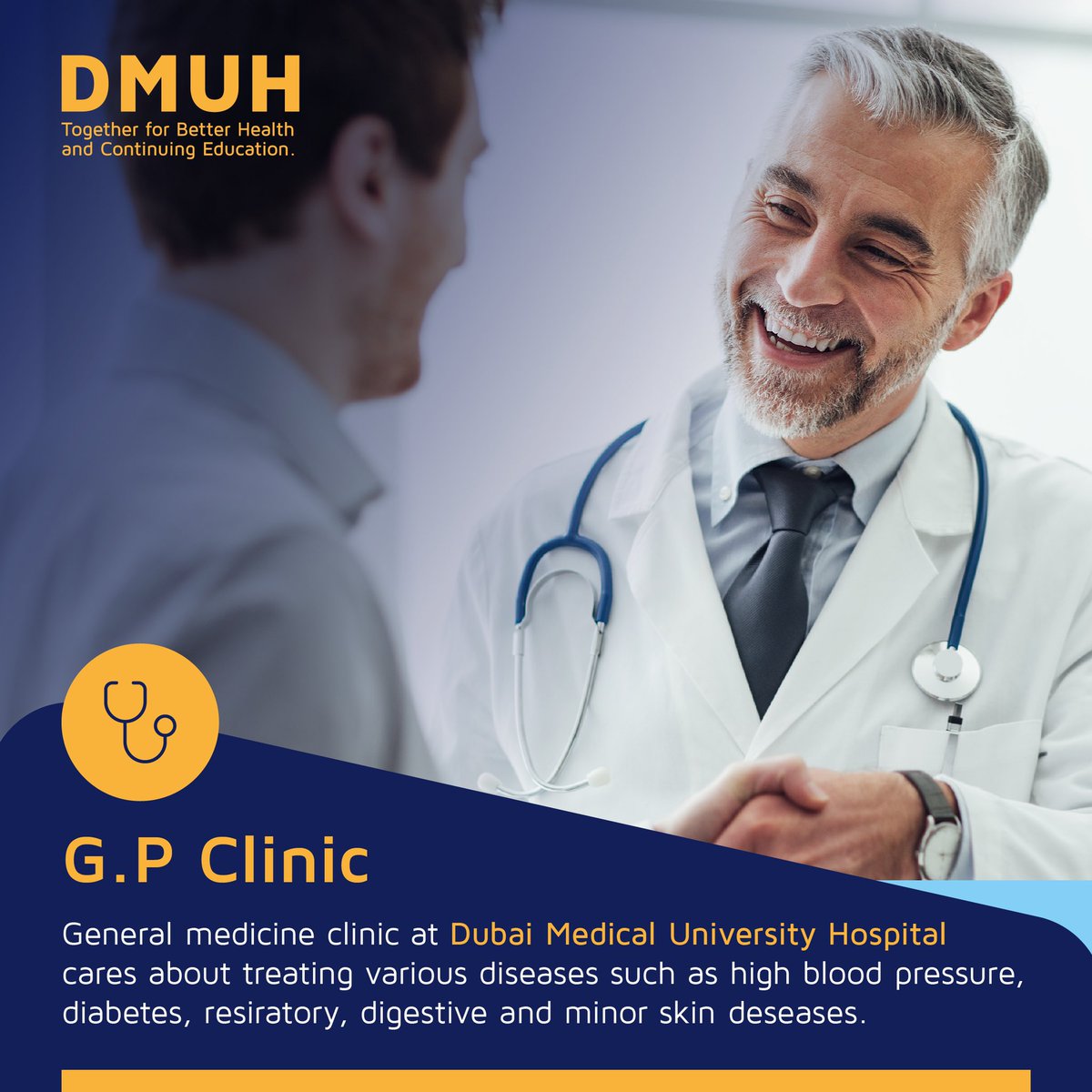 dmuhospital's tweet photo. G.P clinic , for reservations and inquiries , please contact us : (+971) 4 212 0000
عيادة الطب العام ، للحجز والاستفسار ، الرجاء الاتصال
#dmuh #dmuhospital
#better_health https://t.co/QuFwwMMdIL