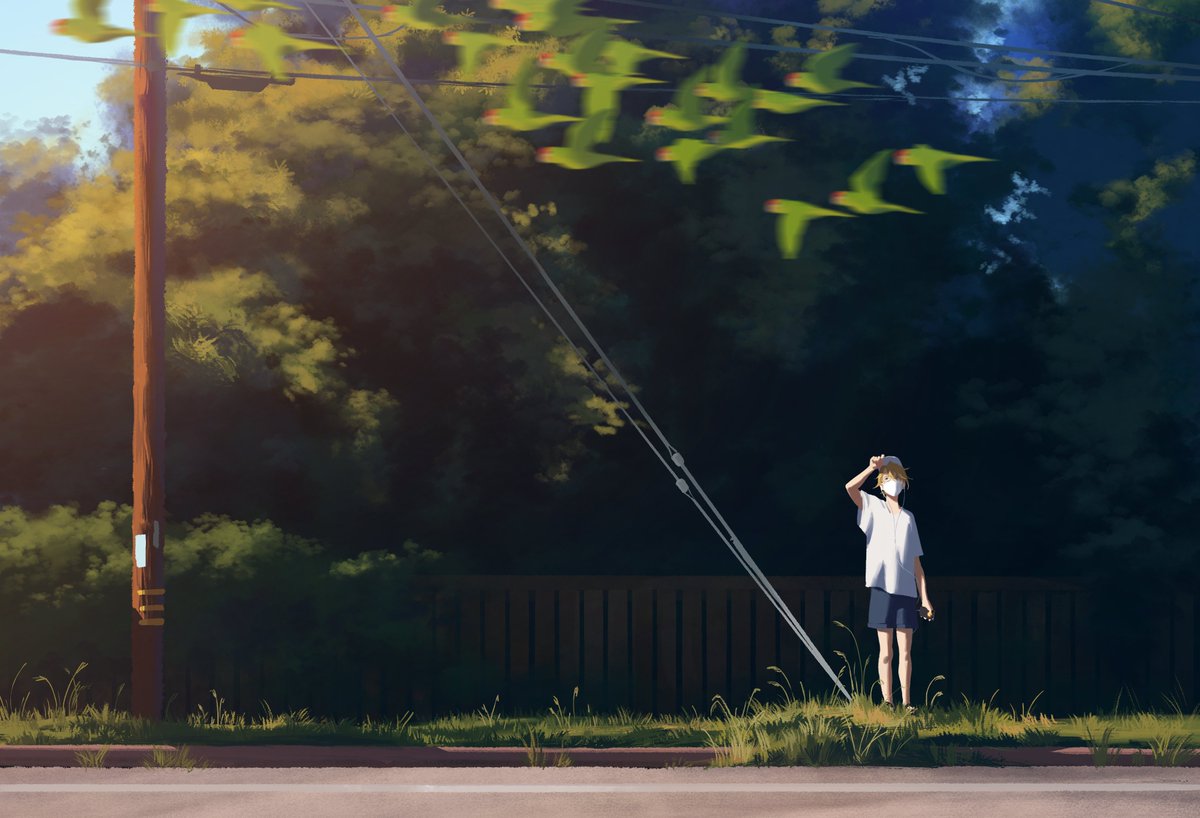 self portrait + study ☀️🦜 i've been going on super long walks every day to deal with quarantine, i really enjoy them!