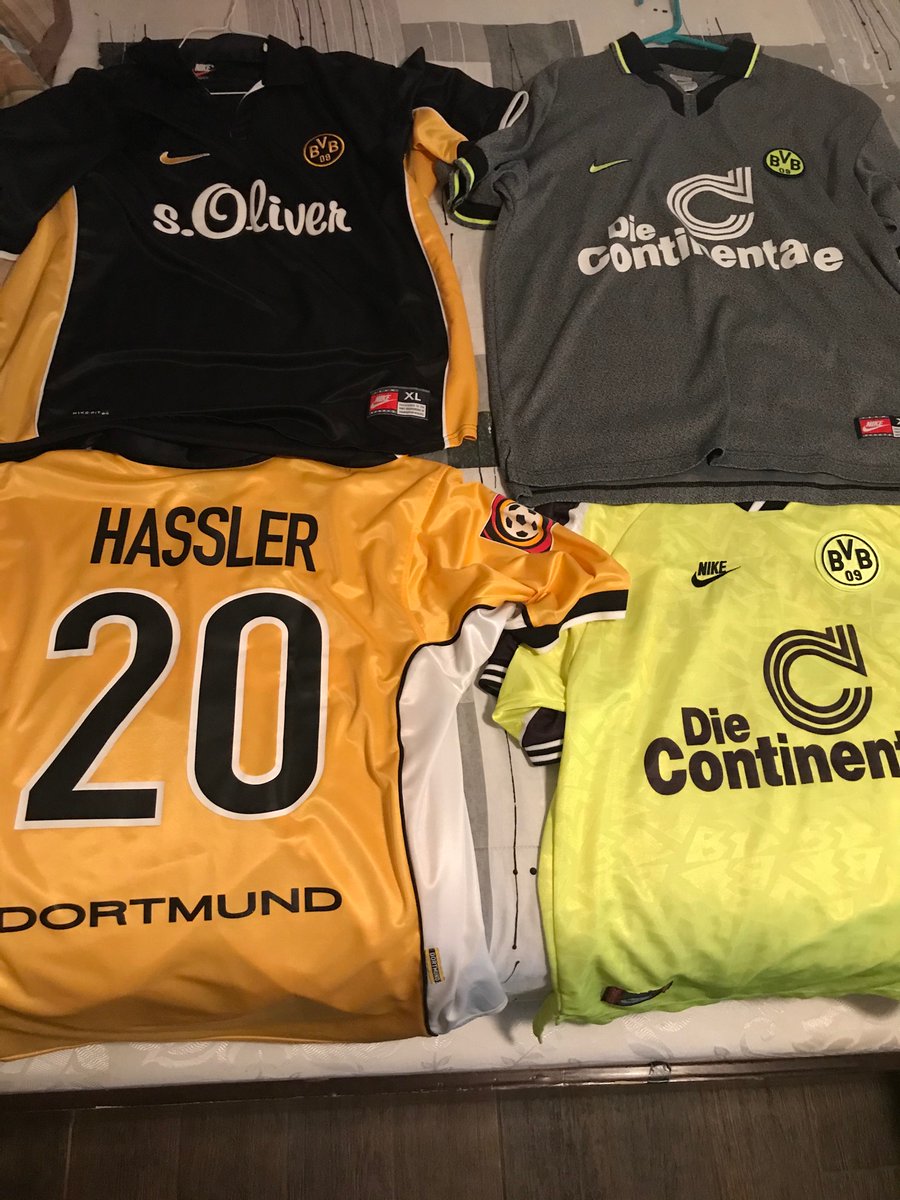 MrPalumboMath's tweet photo. @classicshirts 
Super excited for the return of live Bundesliga this weekend! Some teams aren’t there anymore.. but there sure were some iconic shirts from the 90s. https://t.co/mDcNos4jJb