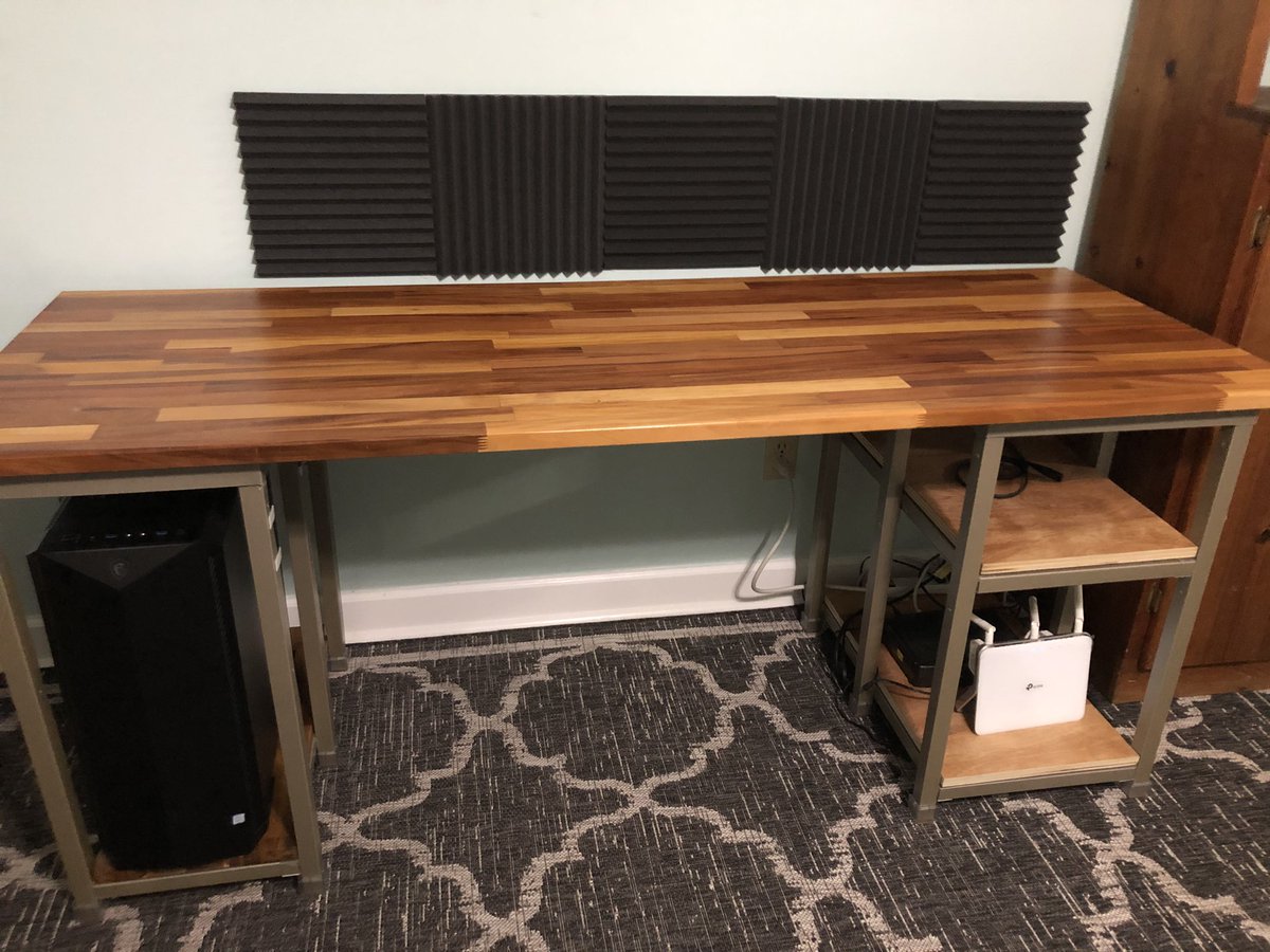 KyleVatt's tweet photo. I’ve been working on my room for a while. I painted, built a desk, and little by little it has come together! Now I added a rug and some noise dampening pads. I can’t wait to show you all what’s to come! #OneStepIsOneLessToTake #KeepMoving #OwnYourSpace https://t.co/ynexGOdxja