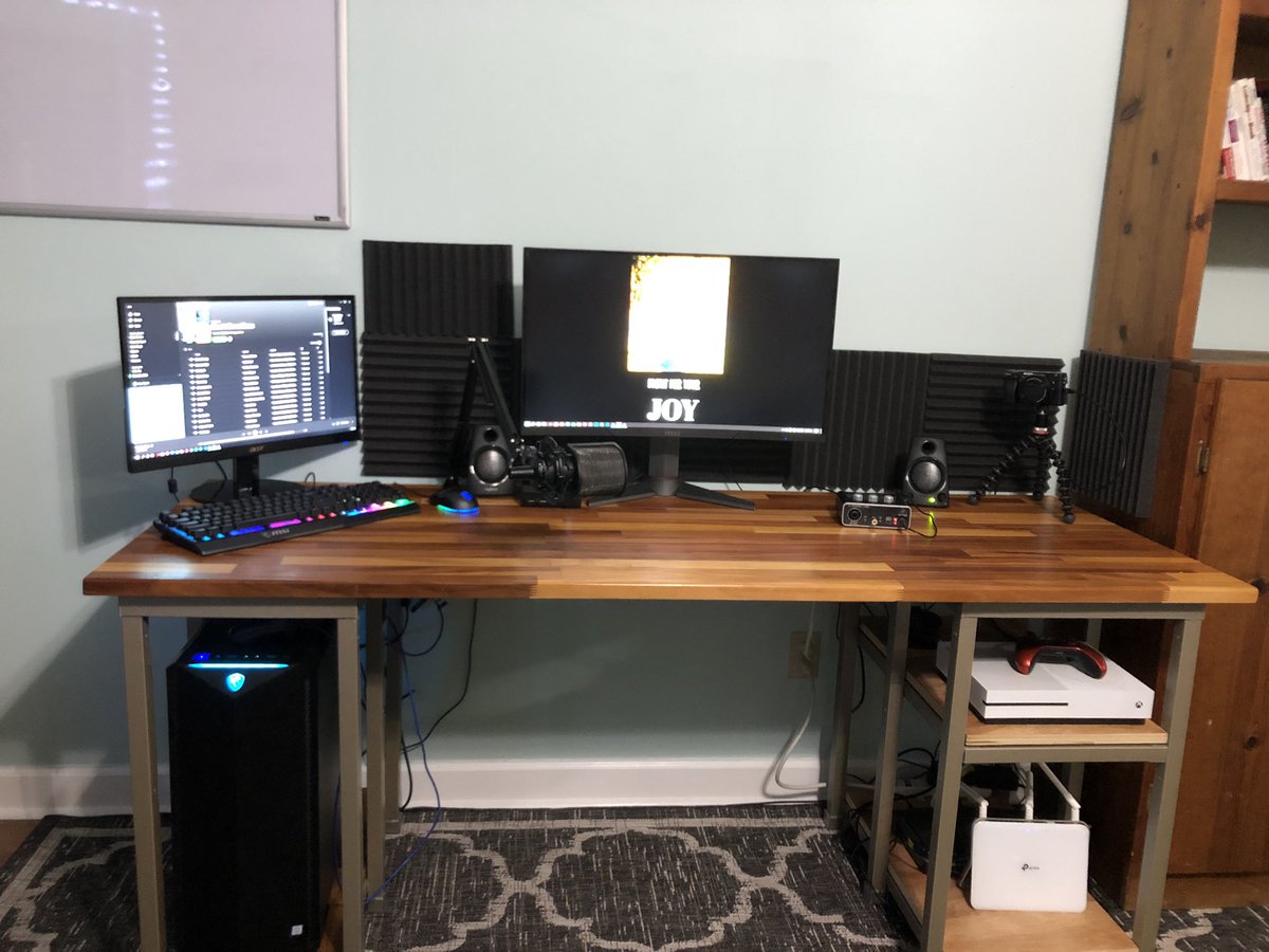 KyleVatt's tweet photo. I’ve been working on my room for a while. I painted, built a desk, and little by little it has come together! Now I added a rug and some noise dampening pads. I can’t wait to show you all what’s to come! #OneStepIsOneLessToTake #KeepMoving #OwnYourSpace https://t.co/ynexGOdxja