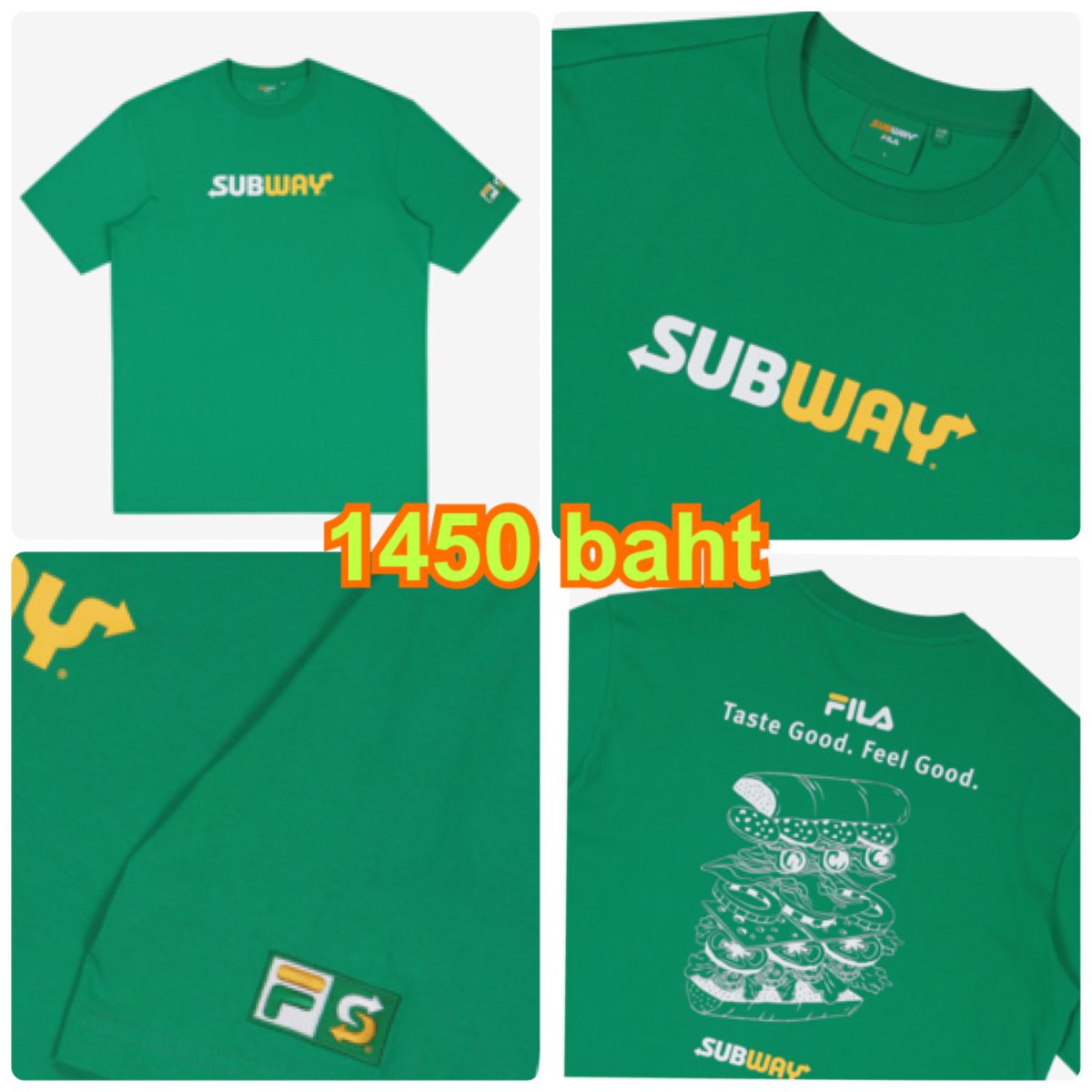 double_wbt's tweet photo. Pre-Order
🍔 เสื้อยืด #FilaxSubway ลายนี้มี 3 สี
💸 ราคา 1,450 ฿
📤 60/80 ฿
✈️ รอสินค้า 10-15 วัน
#FILA #SUBWAY #เสื้อผ้าเกาหลี #พรีออร์เดอร์เกาหลี #เกาหลี #FILAเกาหลี #TasteGoodFeelGood https://t.co/AeKDHbL15w