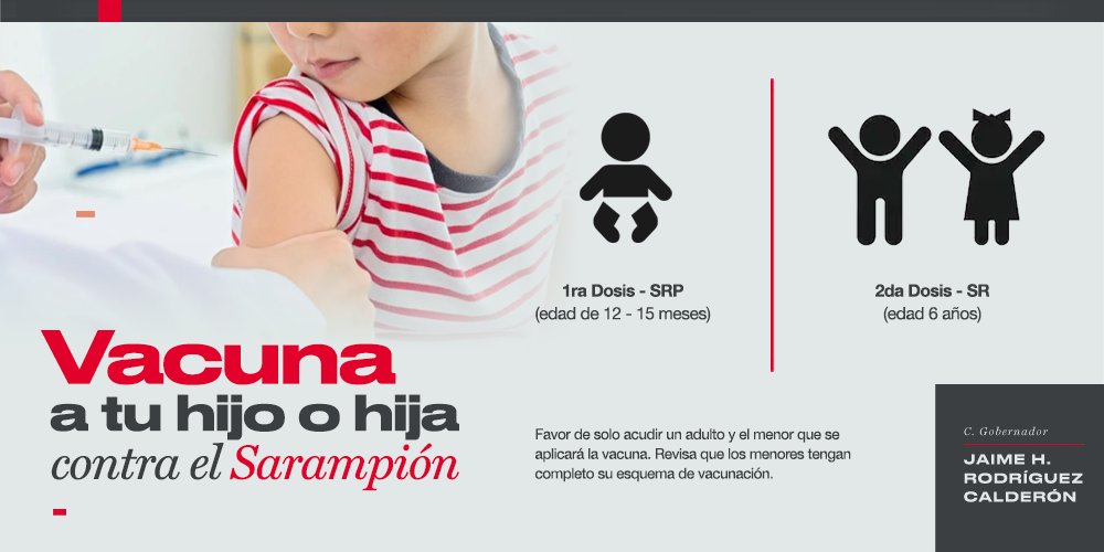 JaimeRdzNL's tweet photo. Como parte de la estrategia para prevenir y contener los brotes de sarampión en Nuevo León, la Secretaría de Salud está vacunando a todos los menores de 12 a 15 meses de edad y de 6 años para evitar la propagación de este virus.
1/3 https://t.co/FV5H90MB7m