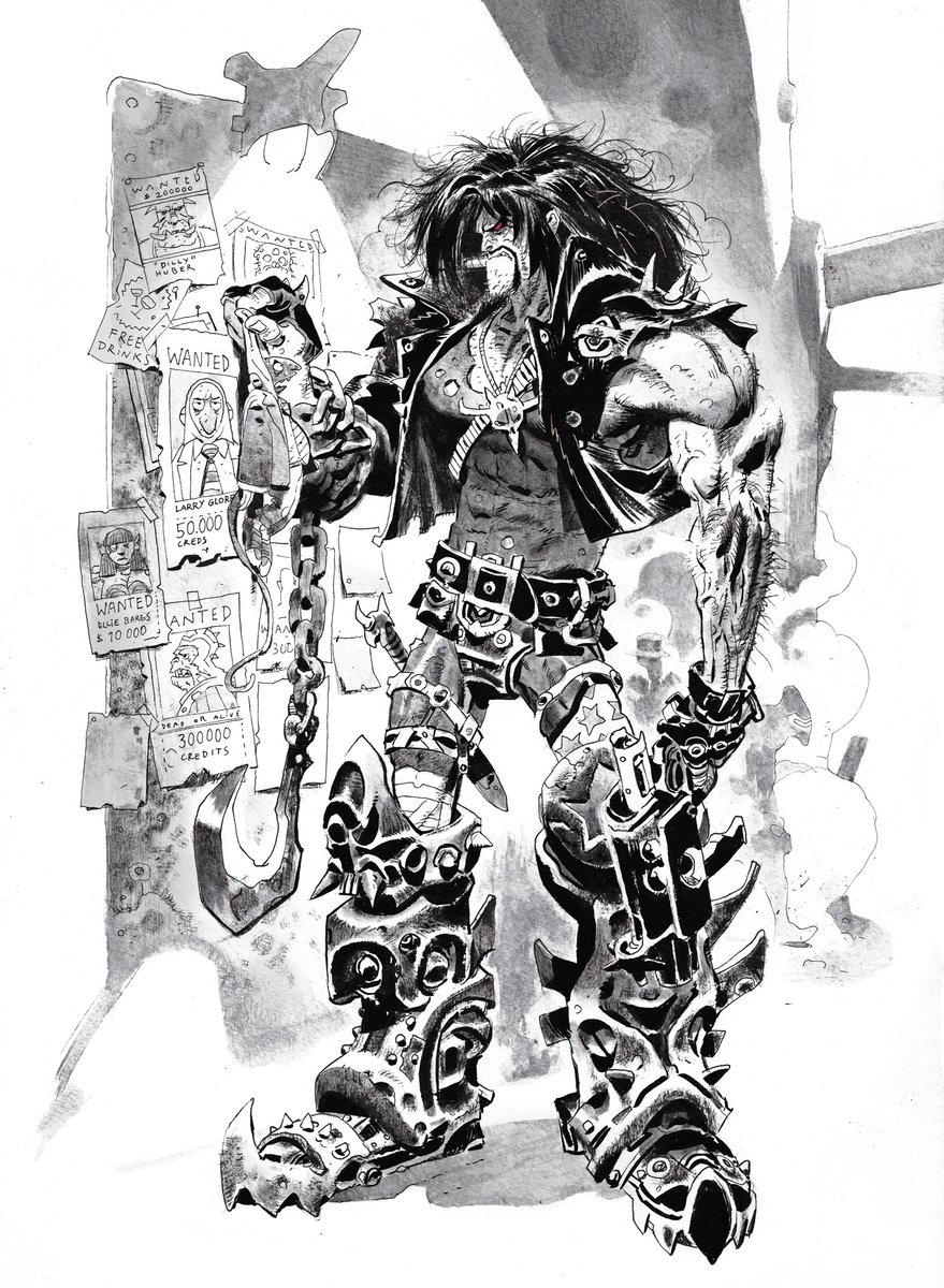 Lobo the Main Man commission. Ink washes.
#dccomics #lobo #ink 