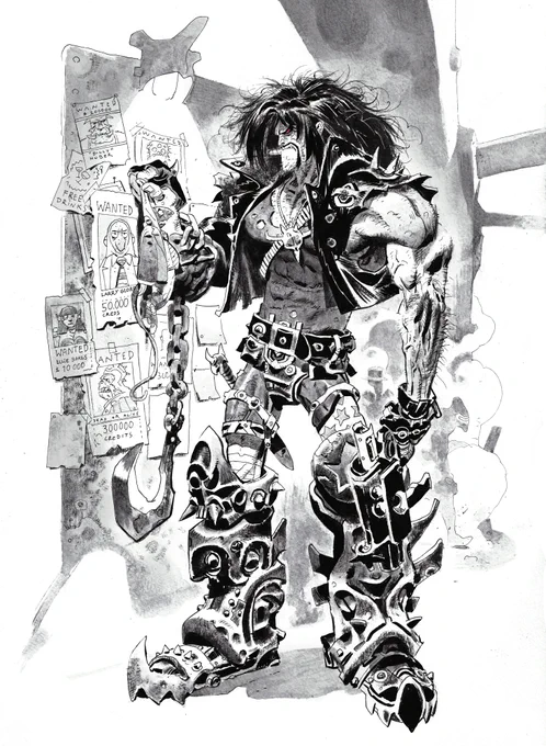 Lobo the Main Man commission. Ink washes.
#dccomics #lobo #ink 