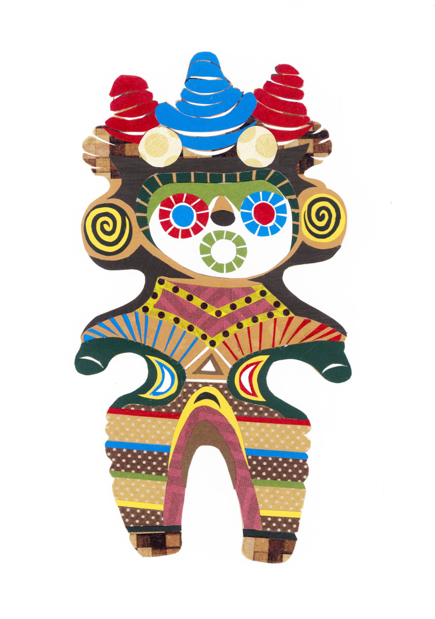 絵本作家 ふくながじゅんぺい 太古の美女図鑑 Part5 コラージュで土偶を描きました ミミズク土偶さん 埼玉県出身 パッチリお目目のおちょぼ口 縄文 土偶 ミミズク土偶 イラスト好きと繋がりたい 美女図鑑 真福寺貝塚 T Co