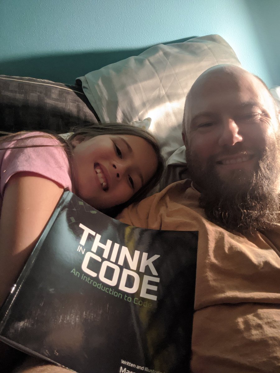 aaronhurt's tweet photo. @marcusjcarey we read your book tonight for a bedtime story! $awesome π #thinkincode https://t.co/weHmG0L4hC