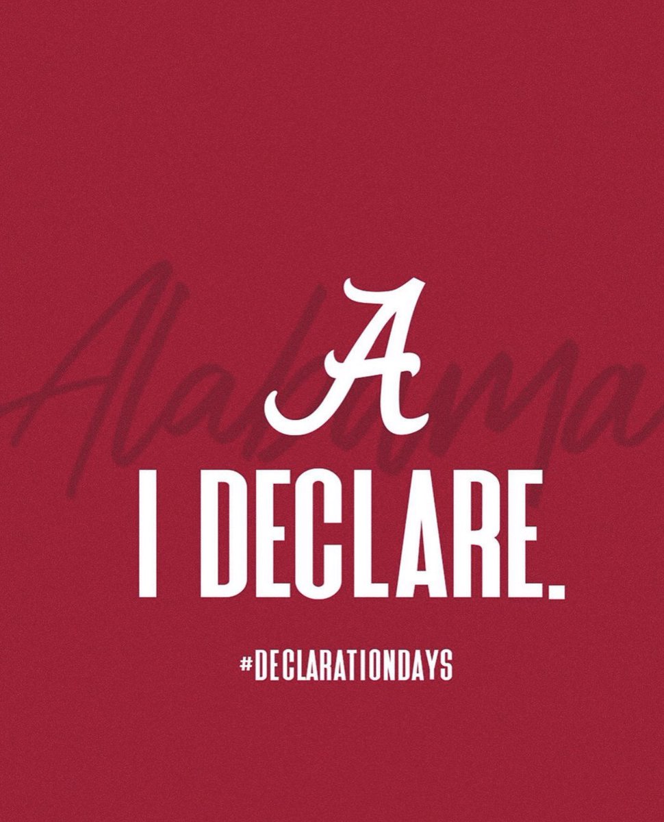 mc_davidson_'s tweet photo. I’ve declared!! #DeclarationDays #Ideclarebama20 @towbrand @UA_Admissions https://t.co/MRe8iYCTba