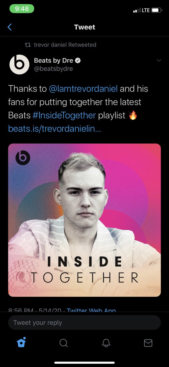 _nicnokay's tweet photo. Go listen to the #InsideTogether Playlist by @Iamtrevordaniel @beatsbydre your boy is on there! Thank you thank you thank you! 🙏🏽 https://t.co/re26X0UPq0