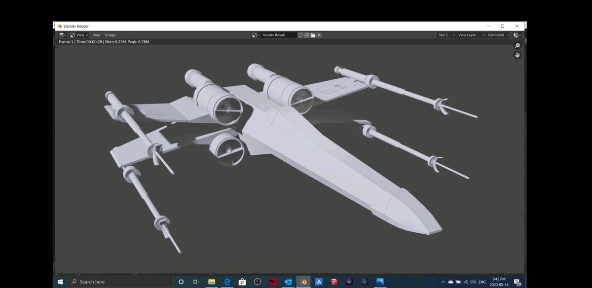 pascallabillois's tweet photo. Been learning Blender 3D for the last 6-7 weeks now. A few hrs per night... Having fun! I should be done with this  one in 3 years lol...
#b3d #blenderartists #blendermodeling #setdesigner #setdesign #3dconcept #starwars #jetfighter #xwing #t65xwing https://t.co/4NNJwBTv4q