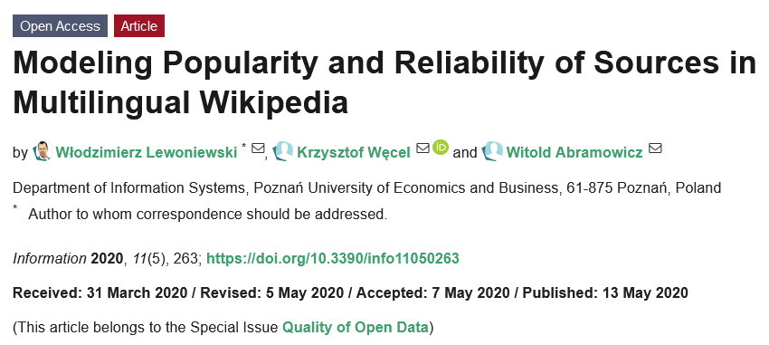 InformationMDPI's tweet photo. #NewPaper Modeling Popularity and Reliability of Sources in Multilingual Wikipedia
#Wikipedia
#Reference
#Source
#Reliability
#Popularity
#Wikidata
#DBpedia
#mdpiinformation https://t.co/sTVLn91tmD
@MDPIOpenAccess https://t.co/TmRkvRjUho