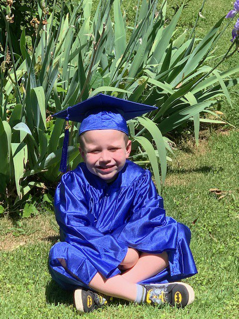 MESBlueDevils's tweet photo. Congratulations to our MES 2020 kindergarten graduate and his mom who is a Model alum and graduating with her master's degree as well!  Proud of our Floyd County families! #WeAreModel #StrongerTogether https://t.co/Lez40z6NaV