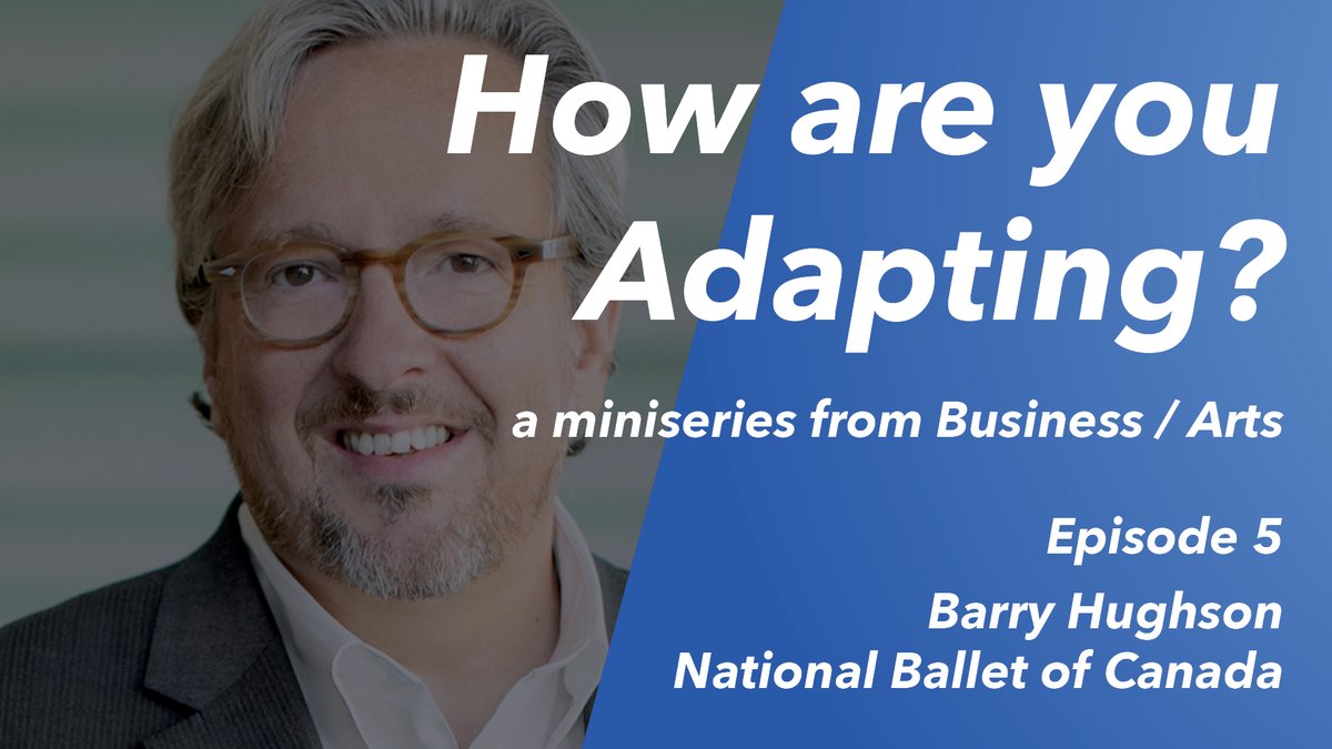 BusinessftArts's tweet photo. In this extended episode of How are you Adapting, Barry Hughson, from @nationalballet chats about what it takes for a larger organization to pivot from experimentation with new content to the hurdles of rebroadcasting legacy ones.

Watch > https://t.co/99HRgSusyB https://t.co/WvHJWJHgEz