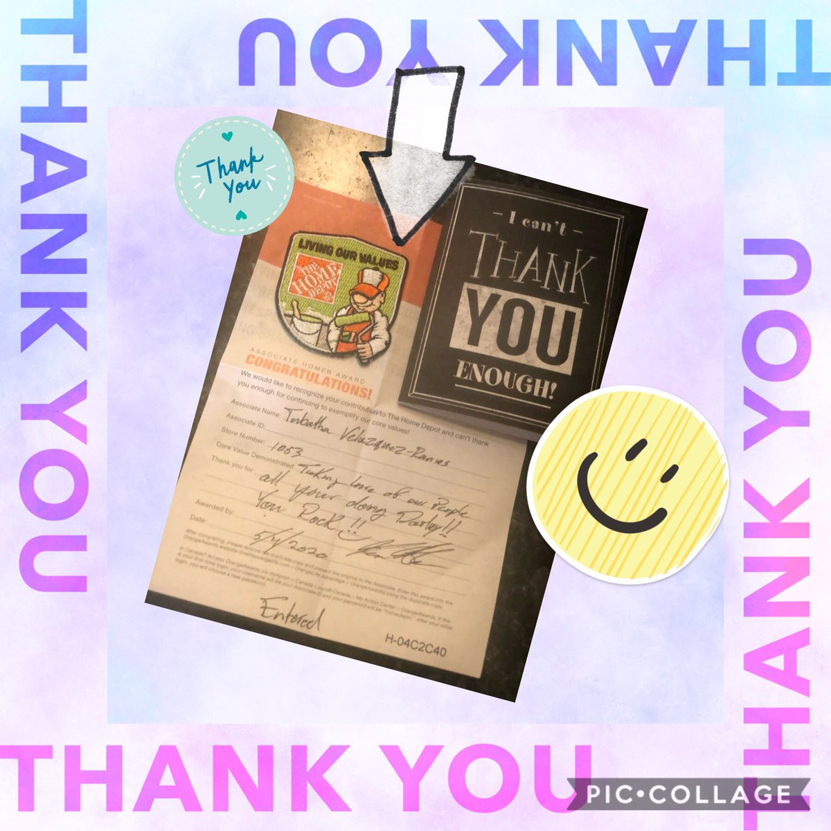 tabathaVR1018's tweet photo. When  you check your mail 📪 once a month and find this treasure 🎖🏆 in it. Makes your day even better. Thank you 🙏🏻 couldn’t work for a better company especially in these unknown times 🧡 HOME DEPOT.  Thank you Keith.  @NotoKara @karenabrahamHRD @dblanchard01 https://t.co/4mRPXOE9uK