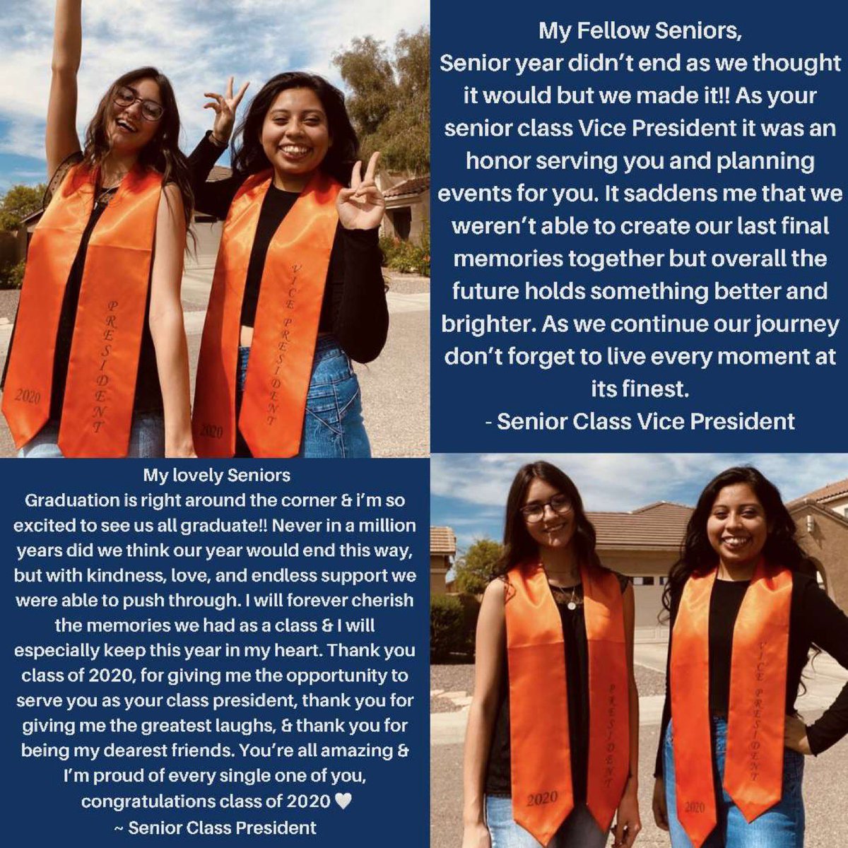 Here’s a message feom your senior class President and Vice President