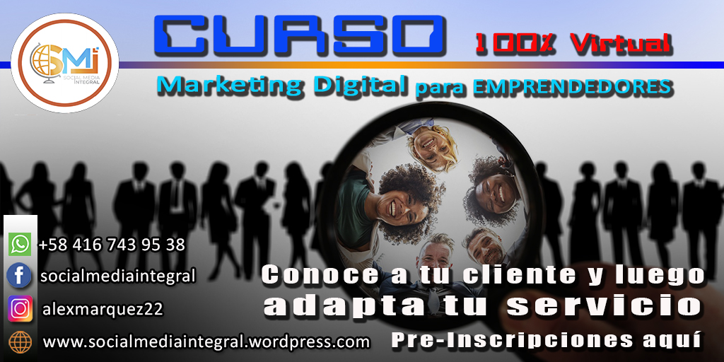 Conocer las necesidades de tu cliente es muy importante si quieres ser su aliado. Aprende como hacerlo en el curso de #MarketingDigitalparaEmprendedores. Contáctanos socialmediaintegral.wordpress.com  

#SocialMediaIntegral  #marketingdigital #tallerenlinea #Emprendimiento #QuédateEnCasa