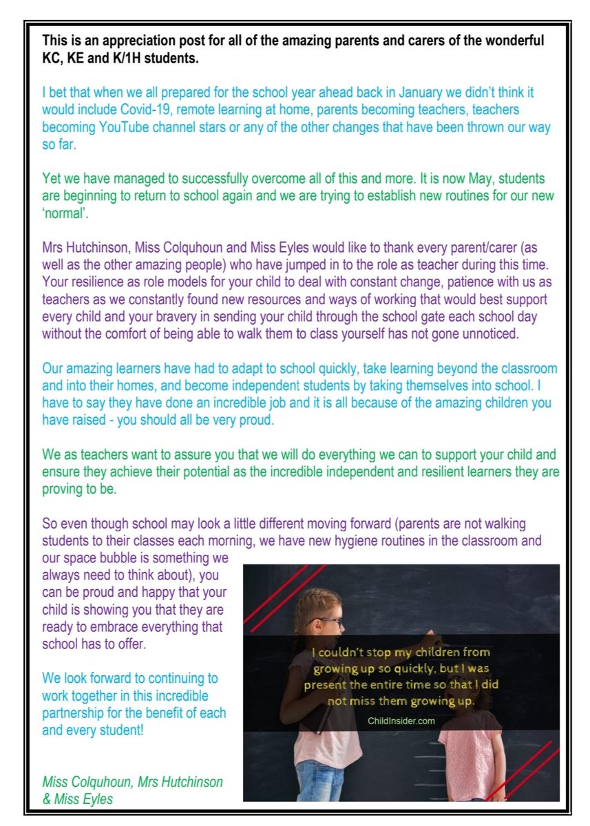 To the KE, KC and K/1H parents <a href="/CampbelltownPS/">Campbelltown Public</a> From Mrs Hutchinson, Miss Colquhoun &amp; I