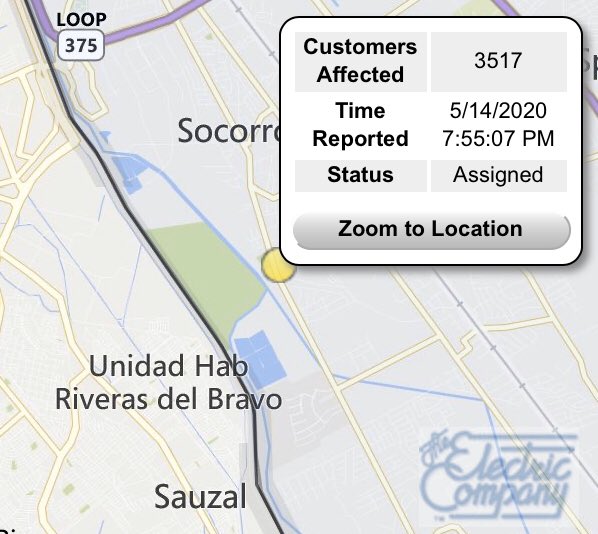 El Paso Electric On Twitter Power Outage A Motor Vehicle Accident Caused Damage To A Transmission Pole In The City Of Socorro Impacting Approximately 3 500 Customers Epelectric Crews Are En Route To Address The
