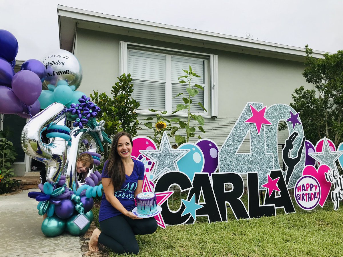 Thank you to my beautiful Jr. Sundancers for making me feel so special on my birthday from cake, to balloons and yard signs delivered to the house.  And to finish... an epic birthday parade.  I am so grateful.  My ❤️ is full. #gulliverdance #dancefamily