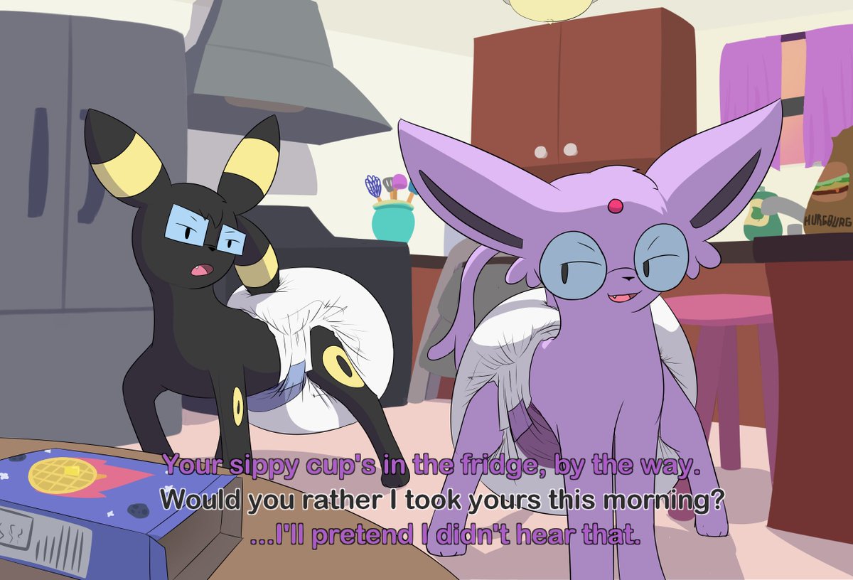Sneaspeon's tweet photo. This'll play out like it always does: they'll argue, call each other names like "baby" and "stinker", before sylveon waltzes in and mentions how the both of them direly needed changes less than 10 minutes ago. Silence, blushing, muttered 'sorry's, before they head to their rooms. https://t.co/tgjdoz37A5