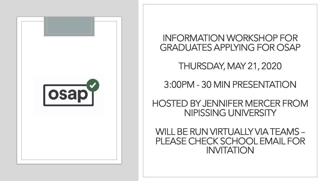 Graduates!!! Important OSAP information.