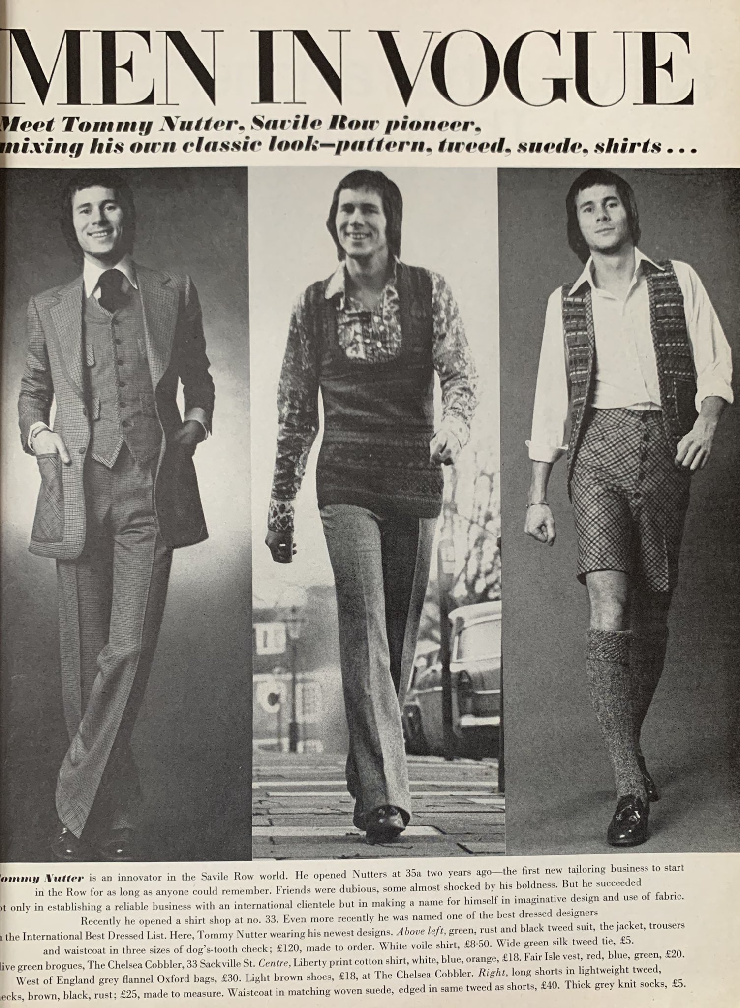 70s Fashion on X: Tommy Nutter, famous Savile Row tailor #1970s