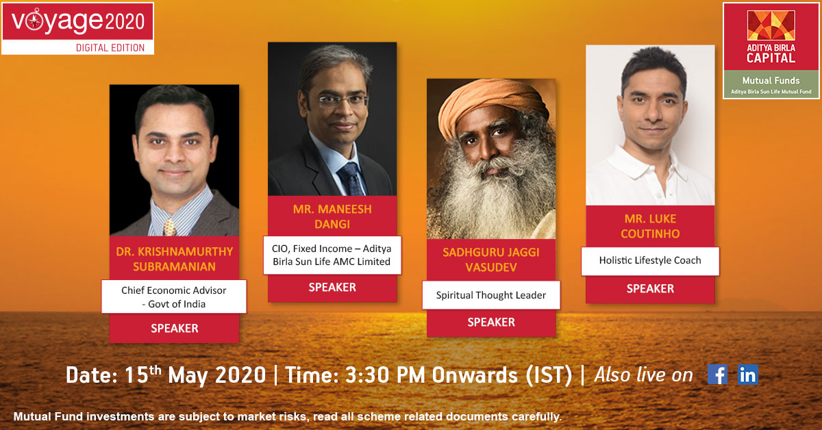 abslmf's tweet photo. A Conclave that Addresses it All - Economic | Spiritual | Holistic Health. Watch out for our eminent speakers on #Voyage2020. The LIVE session begins from 3:30 PM onwards on Facebook and LinkedIn. Register Now: https://t.co/wKSBoSRhyB
@SubramanianKri @SadhguruJV @LukeCoutinho17 https://t.co/Q5gOhPyxRK