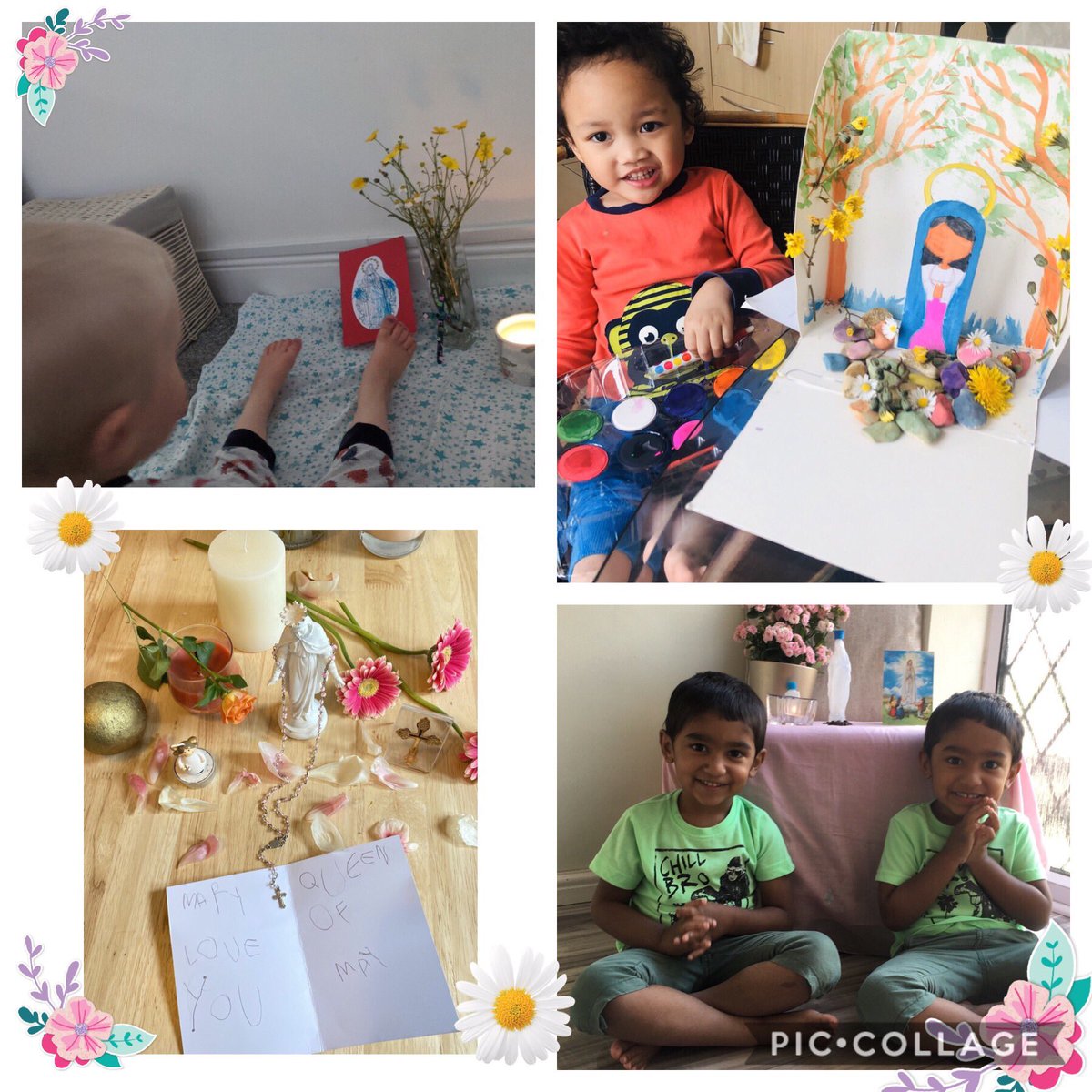 stmarysbridgend's tweet photo. During the month of May, we remember Mary the mother of Jesus.  Early Years have been busy making May Altars in their homes 🙏🏼💙 https://t.co/4RiwonOj4m