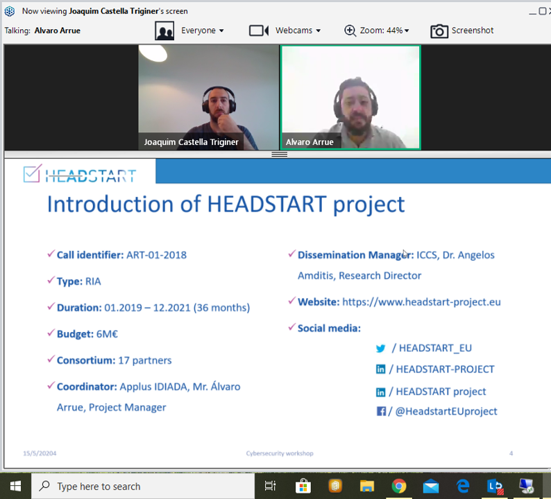 HEADSTART_EU's tweet photo. The last day of #HEADSTARTWeek has already started with an introduction to @HEADSTART_EU . Today, the discussion will focus on #CyberSecurity  in #automateddriving. Stay tuned! https://t.co/RSh8MXwcs3
#H2020 #automatedvehicles #CAD https://t.co/qz8DL2CDsO