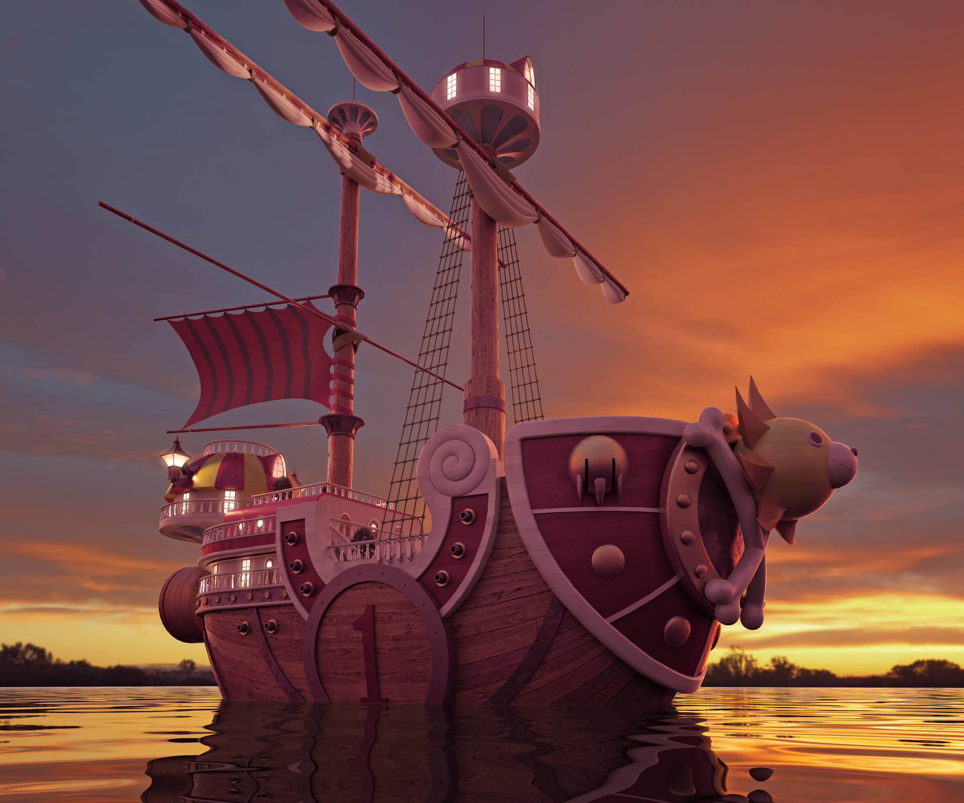 ArtStation - One Piece Going Merry Pirate Ship