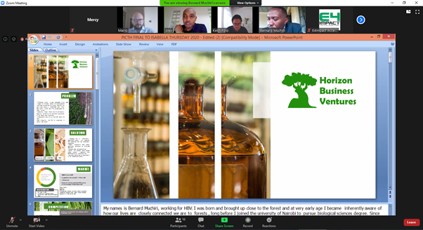 E4ImpactAfrica's tweet photo. #E4IPitching - Horizon Business Ventures, value addition of crop-based oils and non-timber forest products for the cosmetic and animal feed industries, pitched to win a grant to improve its distillation process. All the best Bernard, Horizon Business Ventures. https://t.co/RxR7S0trJI
