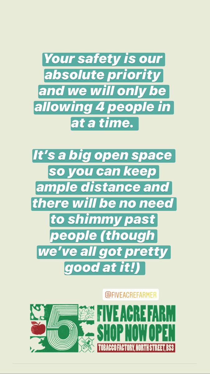 Tobacco_Factory's tweet photo. Little update from us!👇 #shoplocal #bristol #fiveacrefarm https://t.co/SwtK4diI5Q
