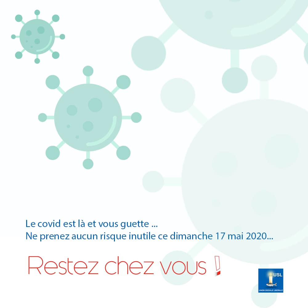 uslbenin's tweet photo. #ElectionsCommunales2020 #RestezChezVous
MOT D'ORDRE OFFICIEL DE L’#USL

👉🏽 Le #Covid19 est là et vous guette !
Ne prenez aucun risque inutile ce dimanche 17 mai 2020
 
Restez chez vous ! https://t.co/Bk4qCmF7Xv
