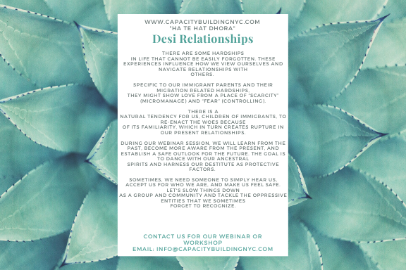 Let's talk about Desi relationships!

#desirelationships #desi #mentalhealth #Bangladeshimentalhealth #bengalimentalhealth #relationships #attachmenttheory #hatehatdhora #nycmentalhealth #domesticviolence #abusiverelationships #asianamericanmentalhealth #toxicrelationships