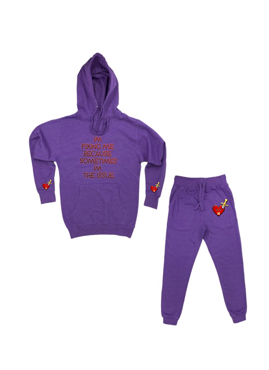 VivreLaVieCo's tweet photo. #shoplla #livinglifeapparel #lla #purple #red #gold #hoodie #jogger #sweatsuit #unisexapparel #cotton #brokensoulCollection #heart https://t.co/WG8fPrgZnq