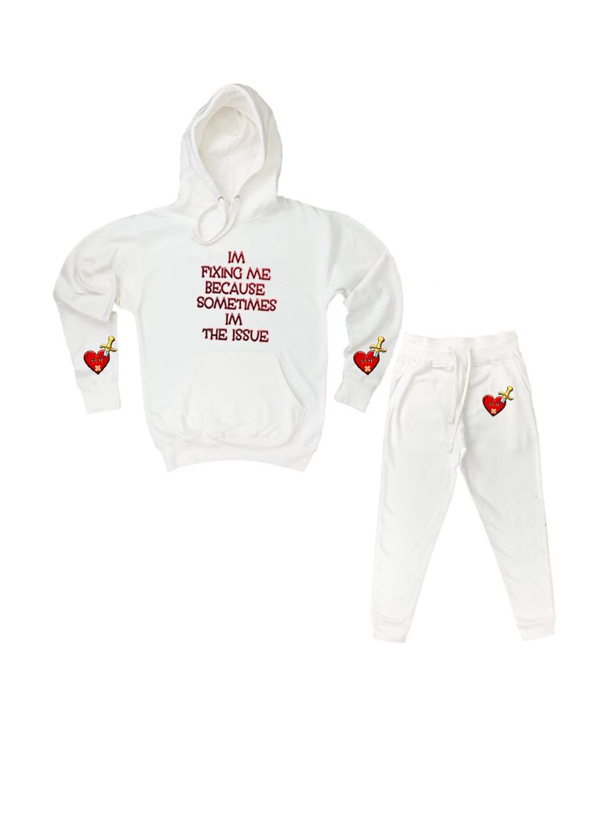VivreLaVieCo's tweet photo. #shoplla #livinglifeapparel #lla #white #red #gold #hoodie #jogger #sweatsuit #unisexapparel #cotton #brokensoulCollection #heart #streetwear #urban https://t.co/zxR1Fgv4rv